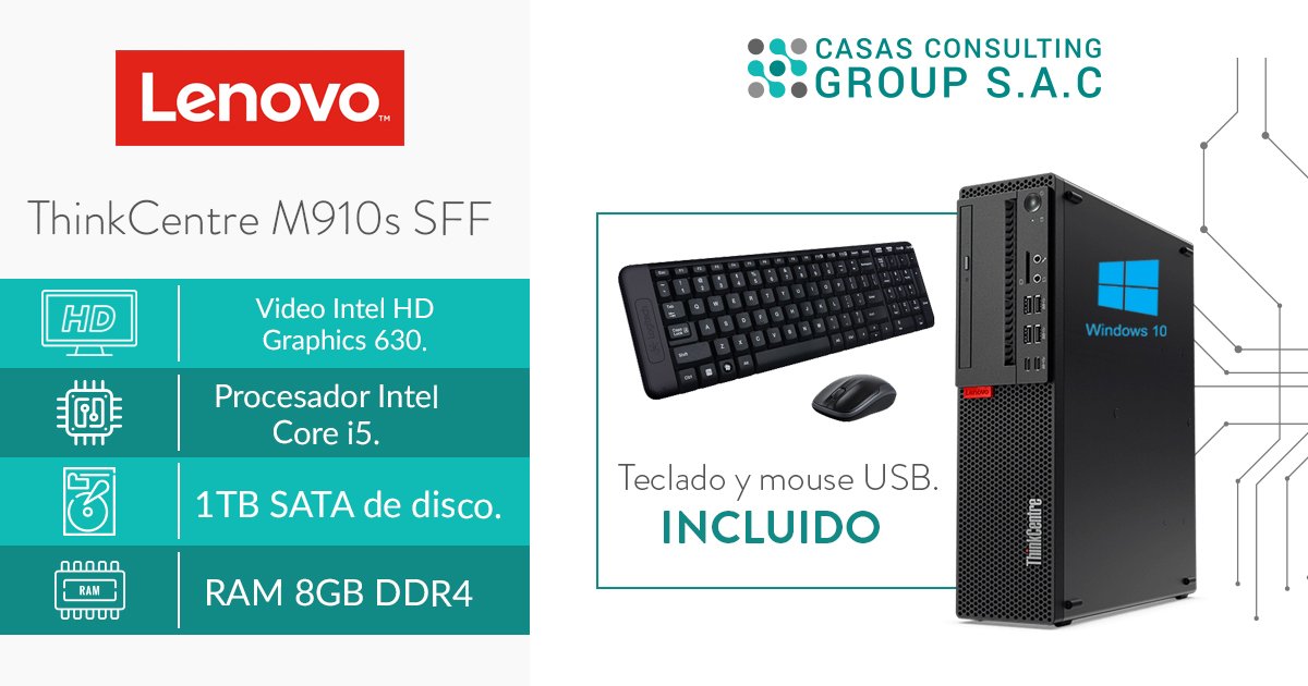 CCG_SAC's tweet photo. En CCG traemos el Lenovo ThinkCentre M910s, el aliado perfecto para tu empresa con un diseño refinado, seguridad avanzada, rapidez y colaboración superior. Porque en #CCG siempre tenemos lo mejor. https://t.co/aDNUTkG87f