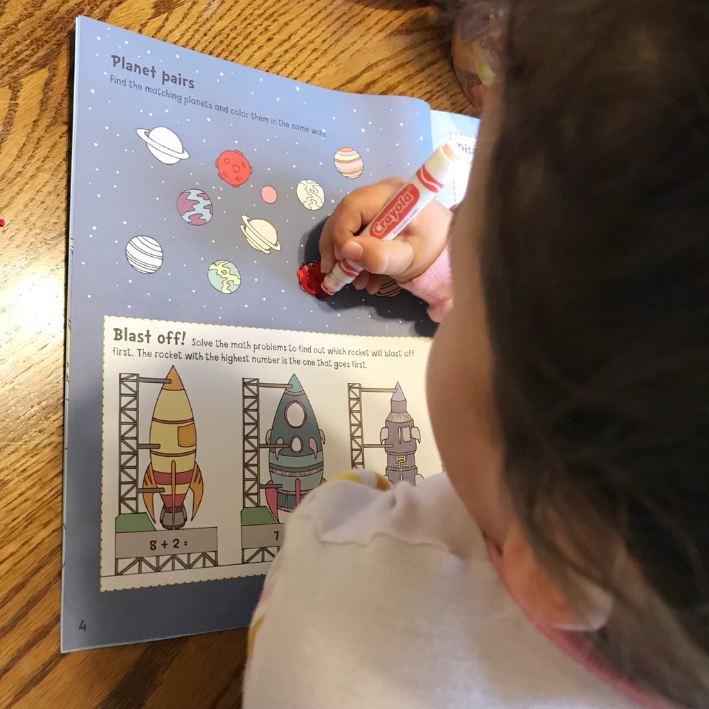 Dreamreaderkids's tweet photo. This Space Adventure activity book is full of fun! Stickers, Dot to Dot, Baking, Puzzles, this book has everything you need...especially on this snow day!!! @GMCbooks #jenalliston #gmcpublications #buttonbooks #activitybook https://t.co/Jux7RwIZNk