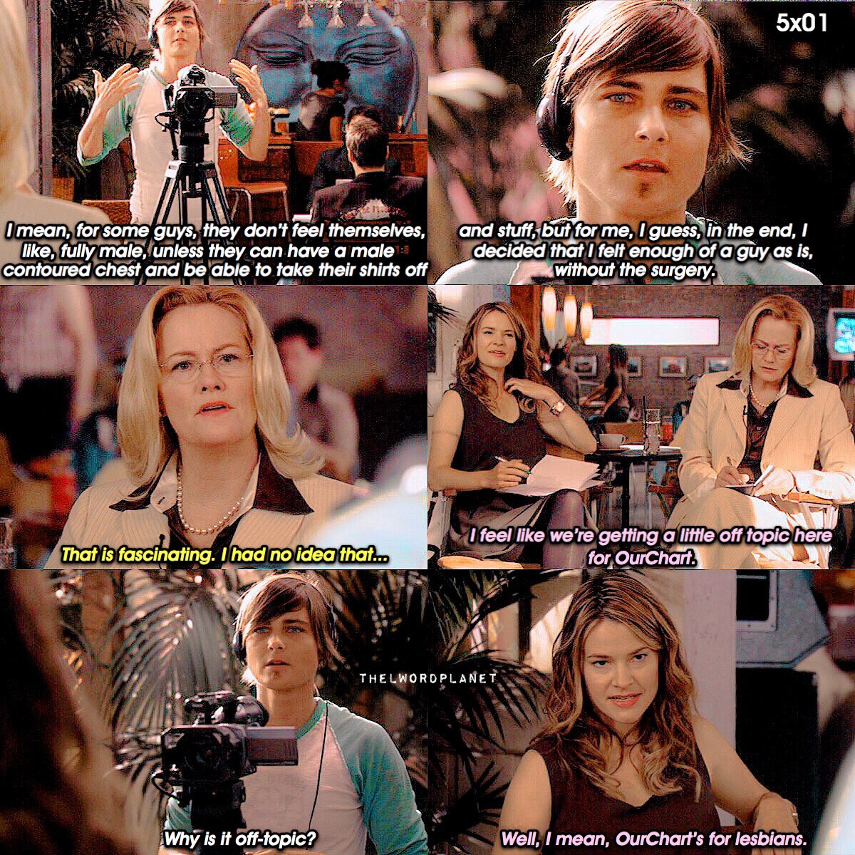 thelwordplanet's tweet photo. » [5x01] LGB Tease • 
Alice, transgendered people are part of the LGBT community and it was definitely not off topic. 🙄
❥
🌸💜
#leishahailey #cybillshepherd #danielasea #alicepieszecki #phylliskroll #maxsweeney #thelword https://t.co/b3miWBBLWz