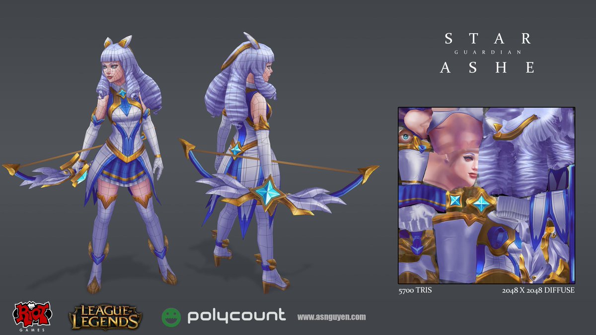 riotgames's tweet photo. Third place in character art was Alex Nguyen's stellar Star Guardian Ashe #riotcreativecontest https://t.co/u8p3eqkp5m