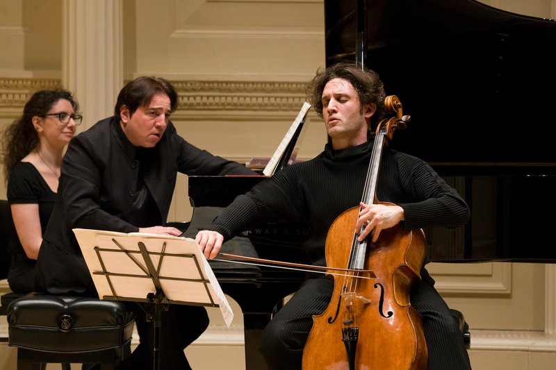carnegiehall's tweet photo. Cellist @NICALTSTAEDT and pianist-composer @FazilSayMusic performed works by Debussy, Janáček, Shostakovich, and Fazil Say for a sold out #WeillRecitalHall audience. #CarnegieHall #CH1718 https://t.co/1eJR3QLkmO