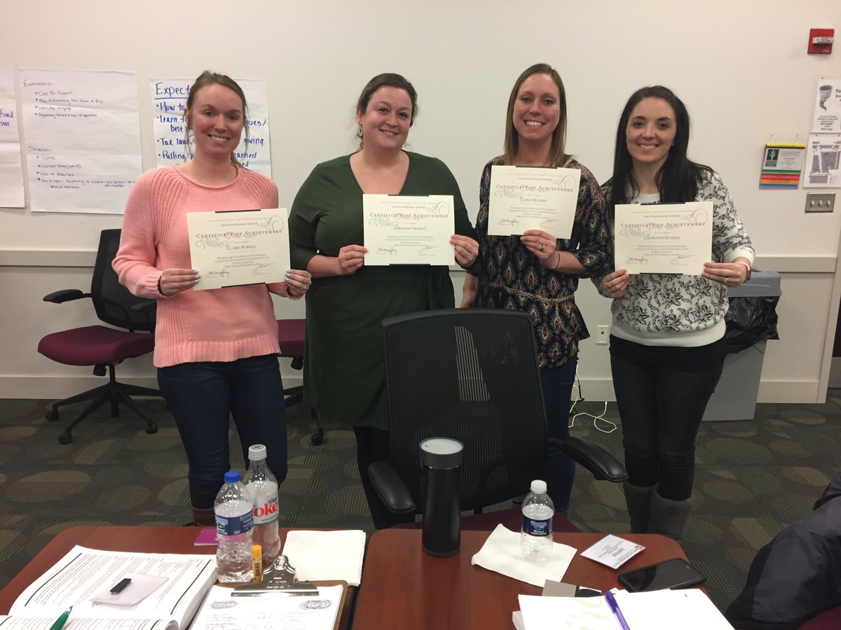 EyedartStudio's tweet photo. Congratulations to Adrienne for becoming certified with the Indiana University Fundraising School's Techniques and Principle's of Fundraising Course. She is joined by Claire from @CAPSelkhart, Jamee from Boys &amp; Girls Club of Goshen, and Laurenne from @RyansPlace1. https://t.co/zw1goucgfS