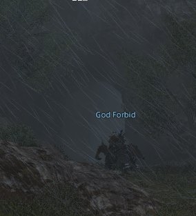my favourite ffxiv name sighting was the time i saw this guy in the distance in the middle of a storm, it was such an ominous encounter