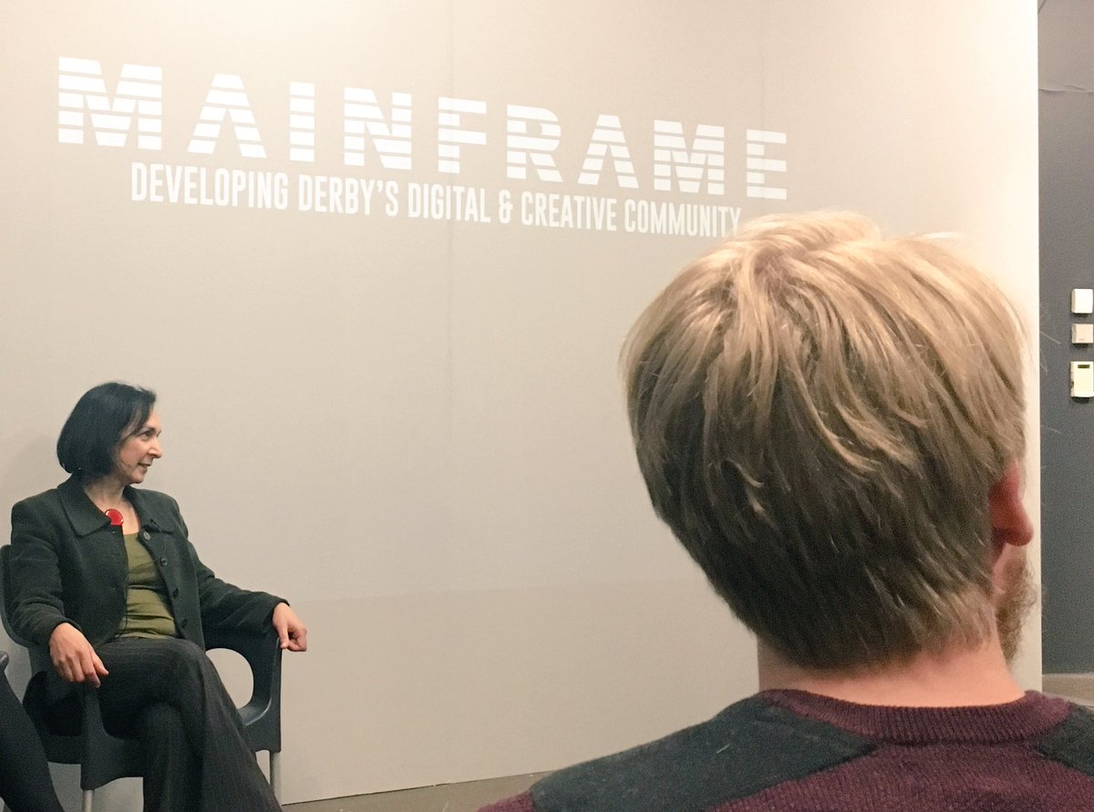 Yvonnegorman's tweet photo. @ghazala_mear thanks for your talk this evening at @Mainframederby “Be in love with yourself, your life and be consumed by it” Loved your fact about vegetarianism and cars; I’ve been a veggie for twenty years so I feel very smug about my environmental responsibility. 🥦 https://t.co/Zp4Tvdvnhj