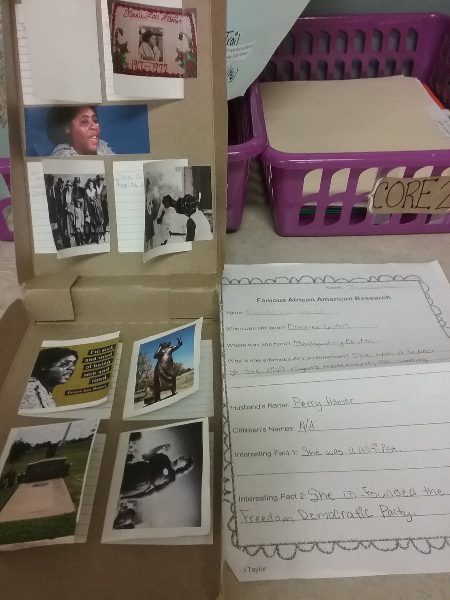 ynsimpson's tweet photo. Book in a Box--Fannie Lou Hamer @BMSBobcats #bobcatsbest #BMS8th #TeamChampions https://t.co/PU4OiOSIPJ