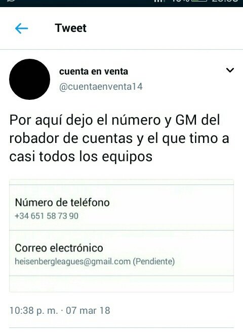 cuenta en venta tweet media