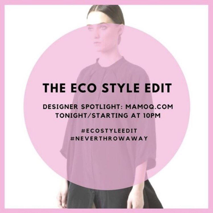 eatwearnest's tweet photo. Join us tonight on IG for The Eco Style Edit. Tonight's feature is @think_mamoq https://t.co/jEHLrBvH49 #sustainablefashion #ethicalfashion #neverthrowaway #ecostyleedit https://t.co/6vPB7b7Fab
