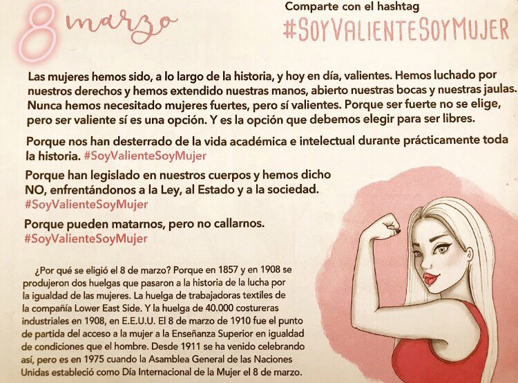MacaMorillo's tweet photo. #soyvalientesoymujer #8MarzoHuelgaFeminista #NosotrasParamos #HuelgaFeminista24Horas https://t.co/qzx3PSszSv