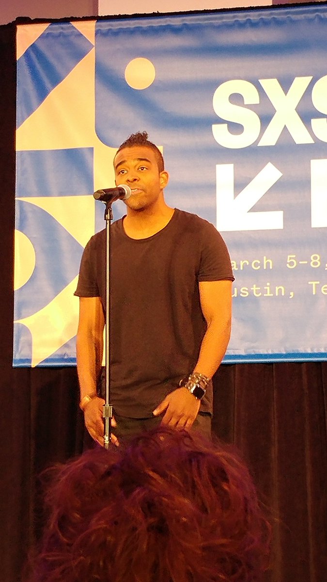 Thanks to <a href="/scsayspoetry/">Andre Bradford</a>
and <a href="/CoMeTrY/">COMETRY</a> for a great session, with new material about mental health. Snaps for Andre: "Our expectations influence our mental health." So true, we often need to rethink our expectations of ourselves and others for a positive outcome! #sxswedu2018
