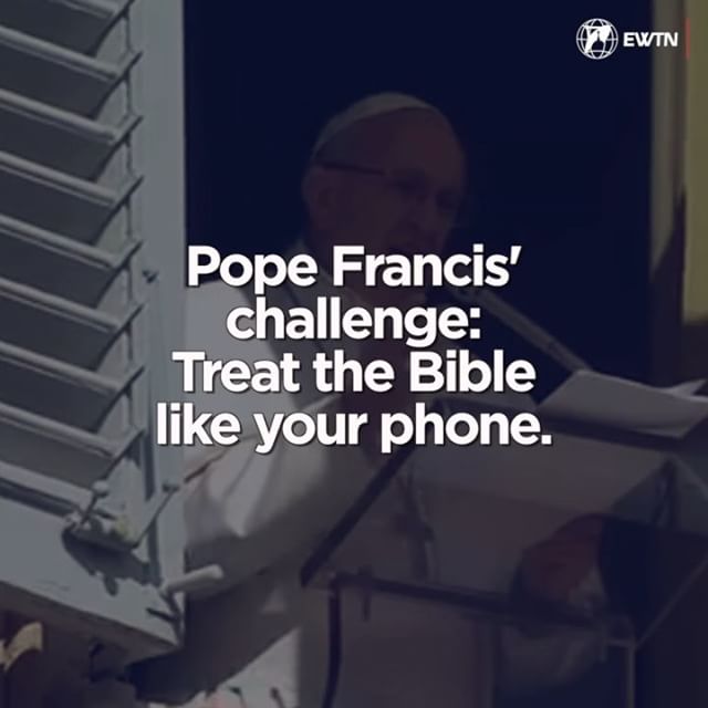 cnalive's tweet photo. Will you accept #Pope Francis' challenge? The Pope asked #Catholics to consider treating the #Bible in the same way we treat our cell phones. https://t.co/LALPa5K16E https://t.co/vRkyhmtn3d