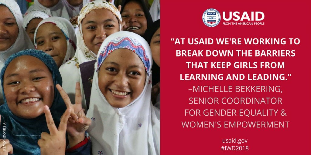 USAID's tweet photo. How you're partnering with USAID  to #empower women and girls in your country or community? Share your stories for #IWD2018 &amp; #GPW2018. #USAIDTransforms https://t.co/dpVW9qOOT5