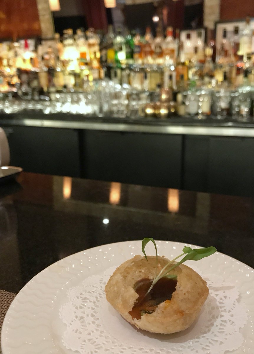 BoozeBrackets's tweet photo. amuse-bouche at Junoon #NYC a charred Brussel sprout ...divine ! https://t.co/lveZyTSa56