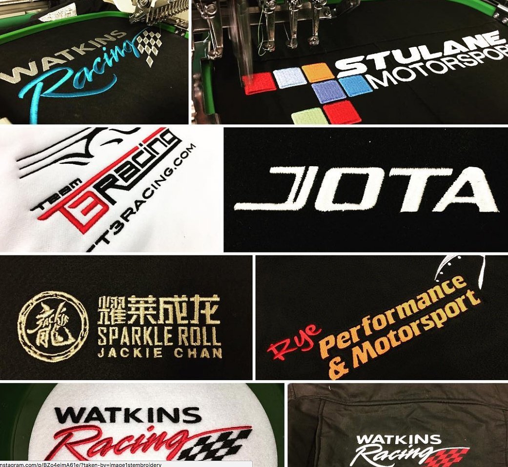 CreativeNeedle1's tweet image. These logos might race round a track on race suits and just be a blur, but when they stop you can certainly see the high quality ditigising required for these high end race suits. See for yourself at creativeneedle.co.uk #embroiderydigitising #embroiderydesign  #embroidery