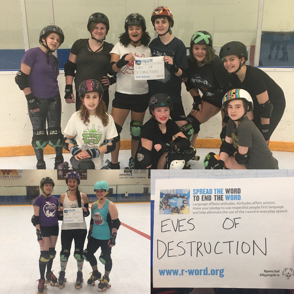 EODRollerDerby's tweet image. We choose #Respect and took the pledge to end the #Rword to support our friends @sobcvictoria #SpreadTheWordToEndTheWord #specialolympics #rollerderby