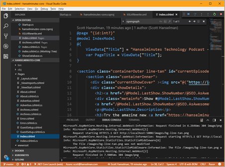 VisualStudio's tweet photo. This is an interesting case from @SHanselman as he works through upgrading a 10 year old site to @ASPNET Core's Razor Pages using the URL Rewriting Middleware, https://t.co/NttkuJukYs https://t.co/pNmSIxjN2M
