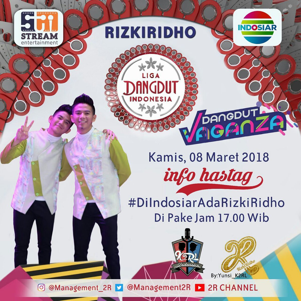 Sambas_K2RL's tweet photo. Nanti sore NgHT Lagi sampai Malam @DA2_Rizki @DA2_Ridho Di DAVA Dan LIDA @indosiarID ini hastgnya #DiIndosiarAdaRizkiRidho
Dipake Jam 17.00 
Jangan Pada Lupa Guys... https://t.co/cEDoW0YwTf
