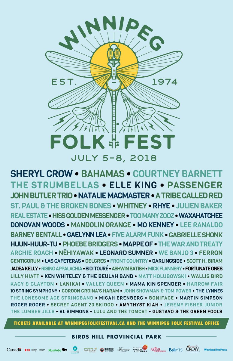 Winnipegfolk's tweet photo. The 2018 Winnipeg Folk Fest lineup is HERE! 🙌

Check out the full 2018 Winnipeg Folk Fest lineup! https://t.co/Yi4Kkxg0R0

Tickets on sale NOW through Front Gate Tickets and at the Winnipeg Folk Festival office https://t.co/XzWkSZdOpE https://t.co/DMJjy3w1Ue