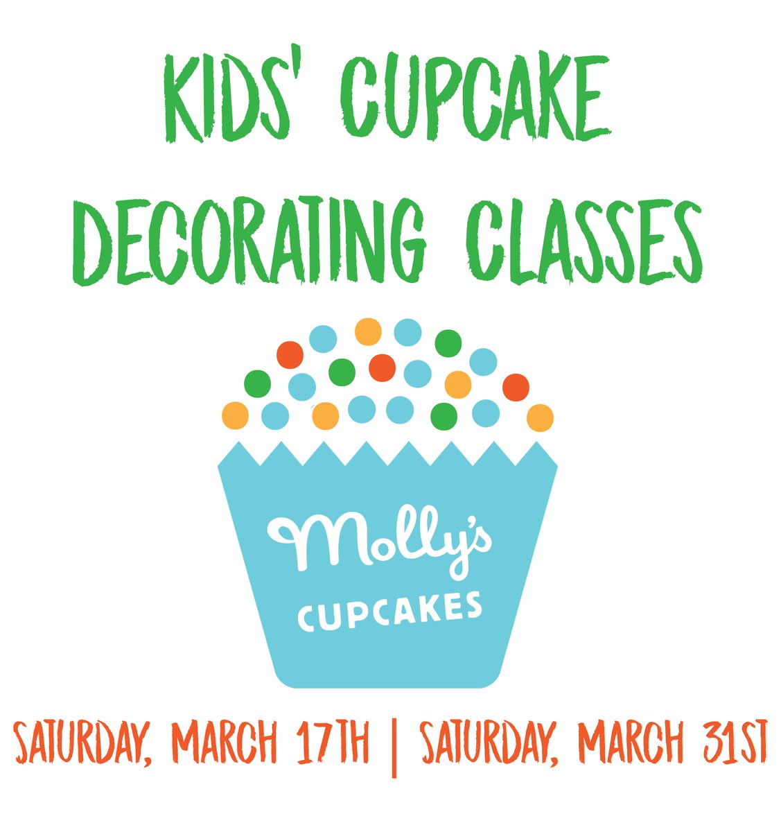 Calling all kiddos! We'll be offering cupcake decorating classes Saturday, March 17th and 31st, 1pm-2pm at our North Liberty location! 
Cost: $25 (Includes-chef hat, beverage, and 4 decorated cupcakes)
Ages: 7-18 
Please call (319)333-1297 to reserve your spot!