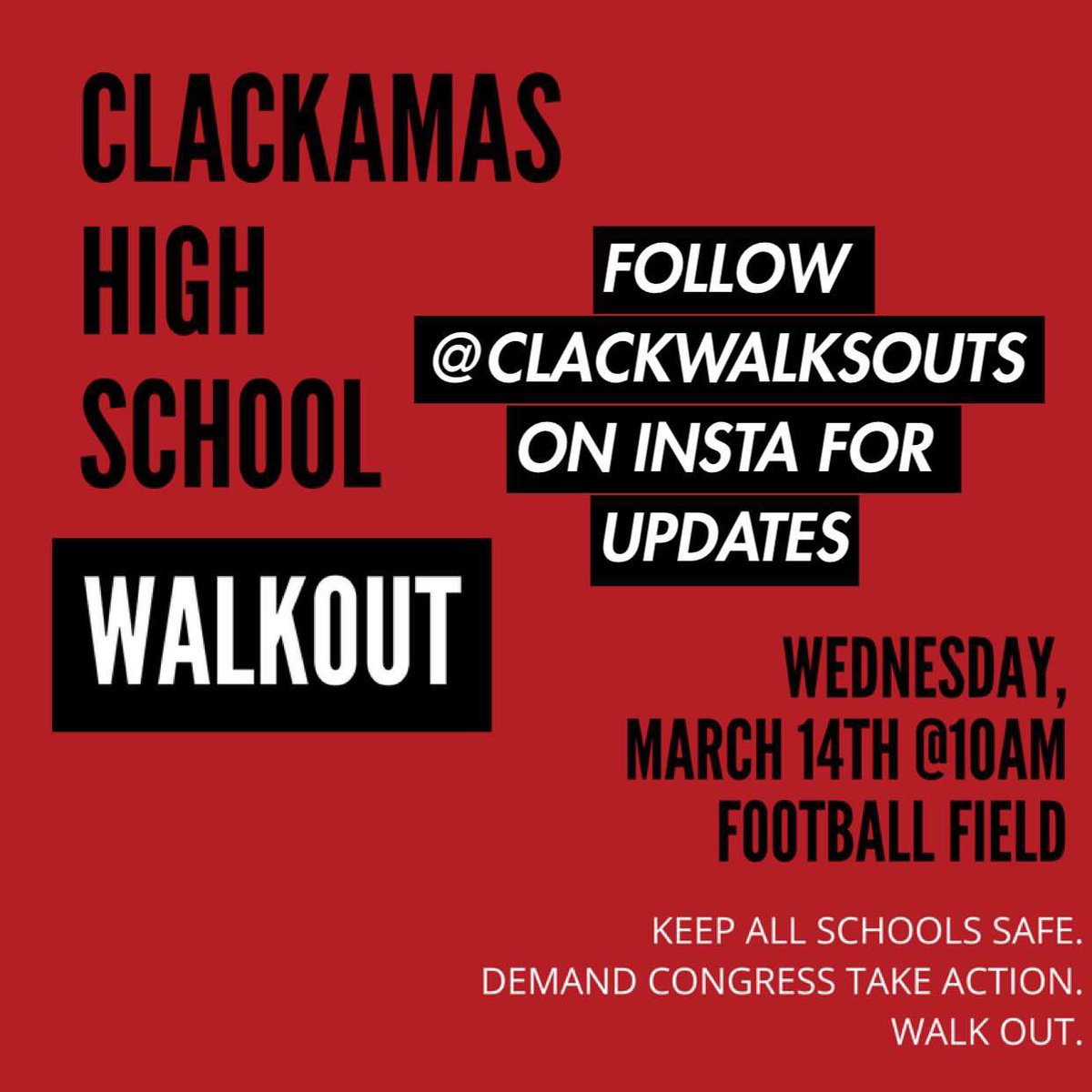 CHS Class of 2018 (@chsof_2018) on Twitter photo Follow <a href="/Clackwalkouts/">Clackamas High Walkouts</a> for updates! Follow <a href="/Clackwalkouts/">Clackamas High Walkouts</a> for updates!