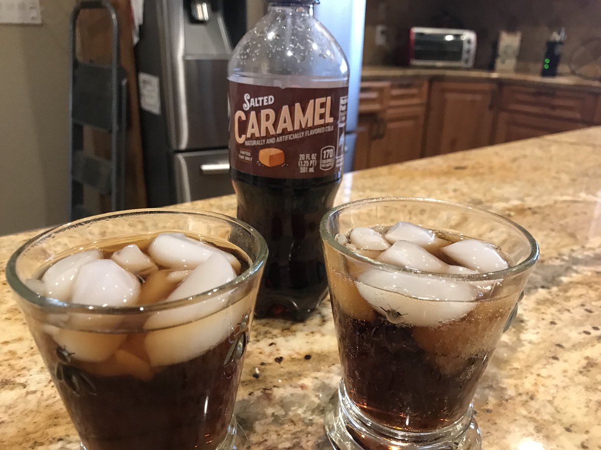 TroyMustachio's tweet photo. @ChucksJohnson and I took the @pepsi challenge with this #salted #caramel limited edition flavor. Very underwhelming. “Tastes like a rum and #coke without the burn of the rum” https://t.co/oyuPVCcb3L