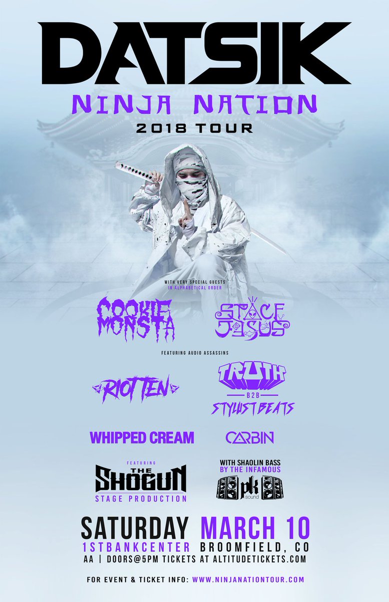My fellow ninjas, some of u have been asking, but due to recent events, DMX will not be performing this Sat in Broomfield. Nevertheless we are expecting to deliver an epic show with tons of great talent + extra lighting, production and PK Sound! I can't wait to see you so soon!!!