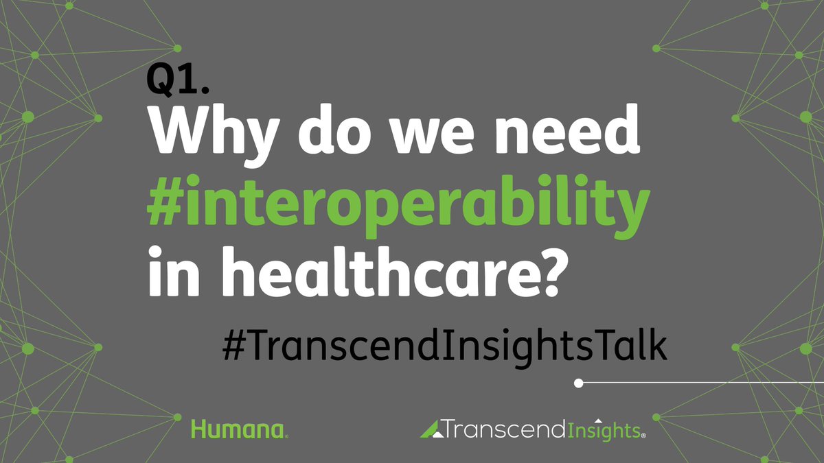 Transcend_Care's tweet photo. Q1. Why do we need #interoperability in healthcare? #TranscendInsightsTalk #HIMSS18 #EmpowerHIT https://t.co/oi1px7PNYg