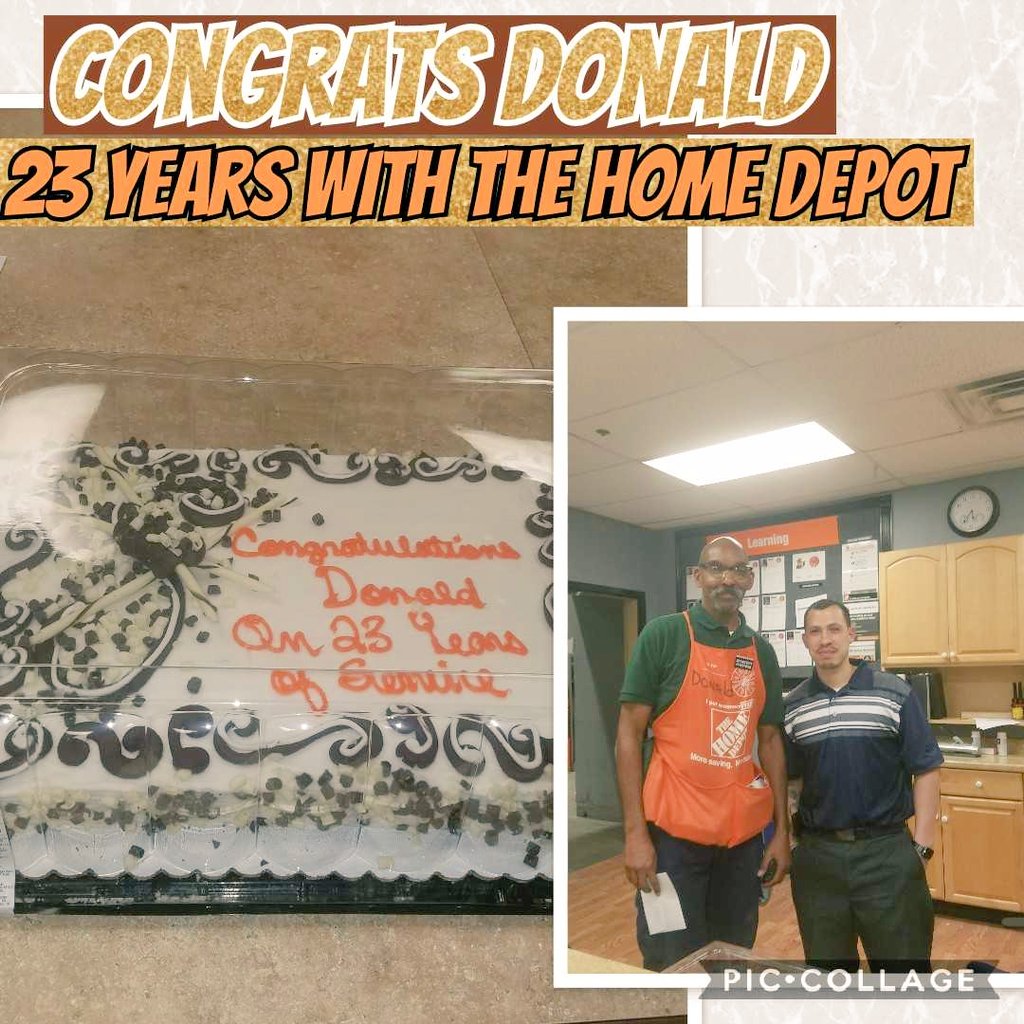 jamia_autry's tweet photo. Donald getting his 23 year Badge Congrats Donald on 23 years of Service at The Home Depot https://t.co/gpiJYiiAmJ