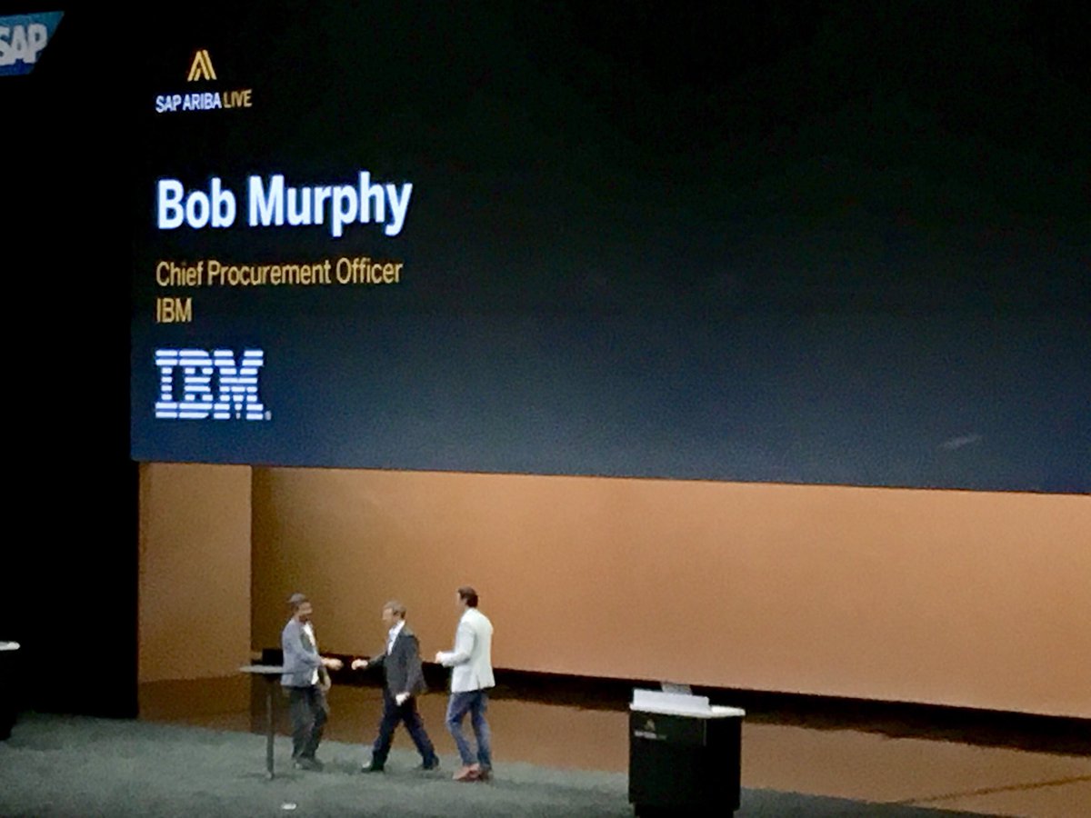 BobMurphyCPO's tweet photo. Awesome being on stage at Ariba Live with president Barry Padgett and Sudhir Bhojwani , #SAPAribaLive https://t.co/0AL3rmQbGz