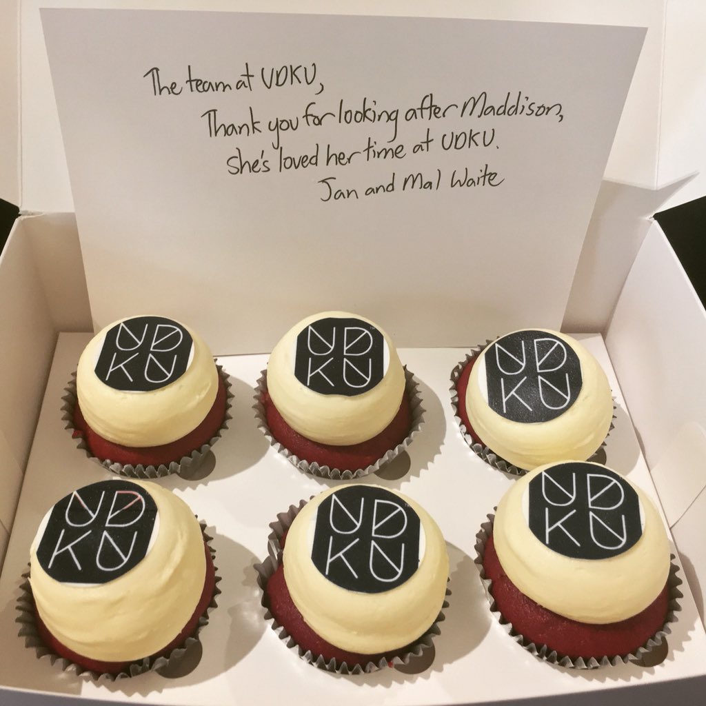 Taste_arbiter's tweet photo. Today’s “swoon” - getting boxes of personalized red velvet cupcakes from a colleague’s parents in #NZ (and we don’t want our sweet Maddie to leave, but she’s just gotta go do her European adventure). ❤️😢✈️🇬🇧#cupcakes #europeanadventure #sorrytosaygoodbye #bonvoyage https://t.co/I2zLqoNdMH