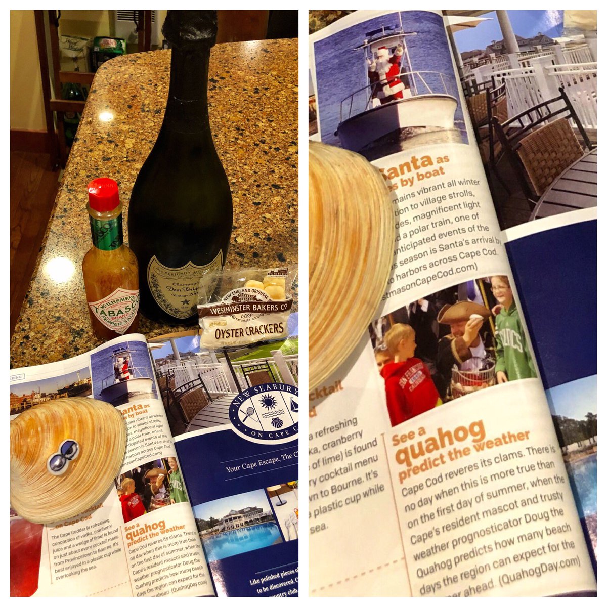 DougtheQuahog's tweet photo. Rainy days are great days to read about yourself in the latest @VisitCapeCod Travel Guide. 💯💯💯 #timetocelebrate #quahogday https://t.co/O1fSIMA1N2