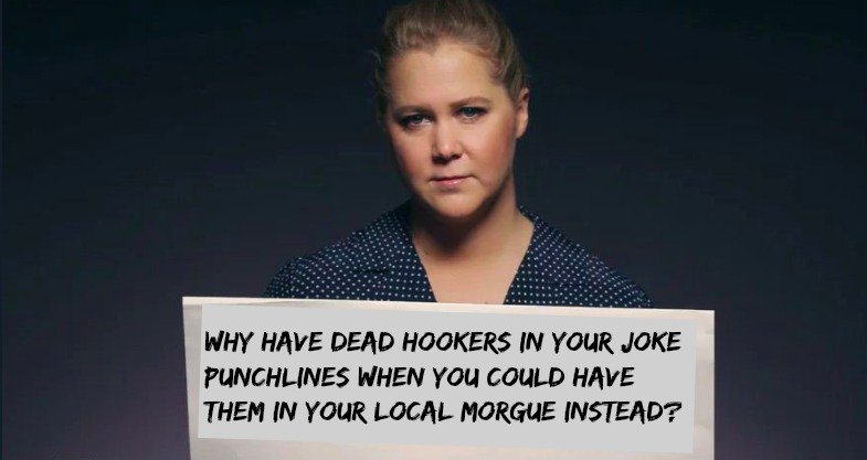 AlanaMassey's tweet photo. Good evening @amyschumer, I'm calling in reference to your rally cry to "Listen to Survivors" with regards to #SESTA. I want to tell you that I used many tools to survive the sex trades and not one was a hashtag, a cop, or a disingenuous hack comedian dressed as a sister wife. https://t.co/cHlJF7zHYV