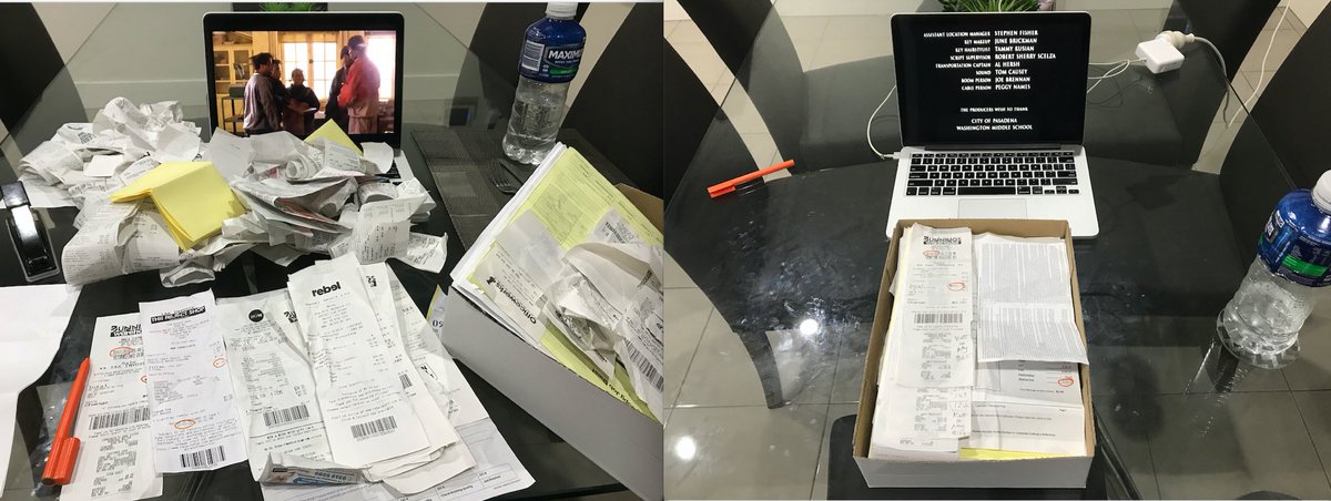 MattMatt2026's tweet photo. The satisfying look of organising your tax receipts... whilst watching Dangerous Minds 😂 https://t.co/aaq5mOt04P
