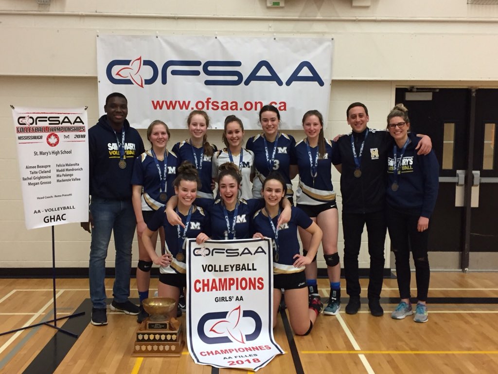 ofsaa_vball's tweet photo. St. Mary won gold today against Franco-Cité, who took home silver. Meanwhile, Eden took the bronze against Silverthorn!

Congratulations to each team for their efforts in the tournament! Well done! https://t.co/aVYhmVDZm9