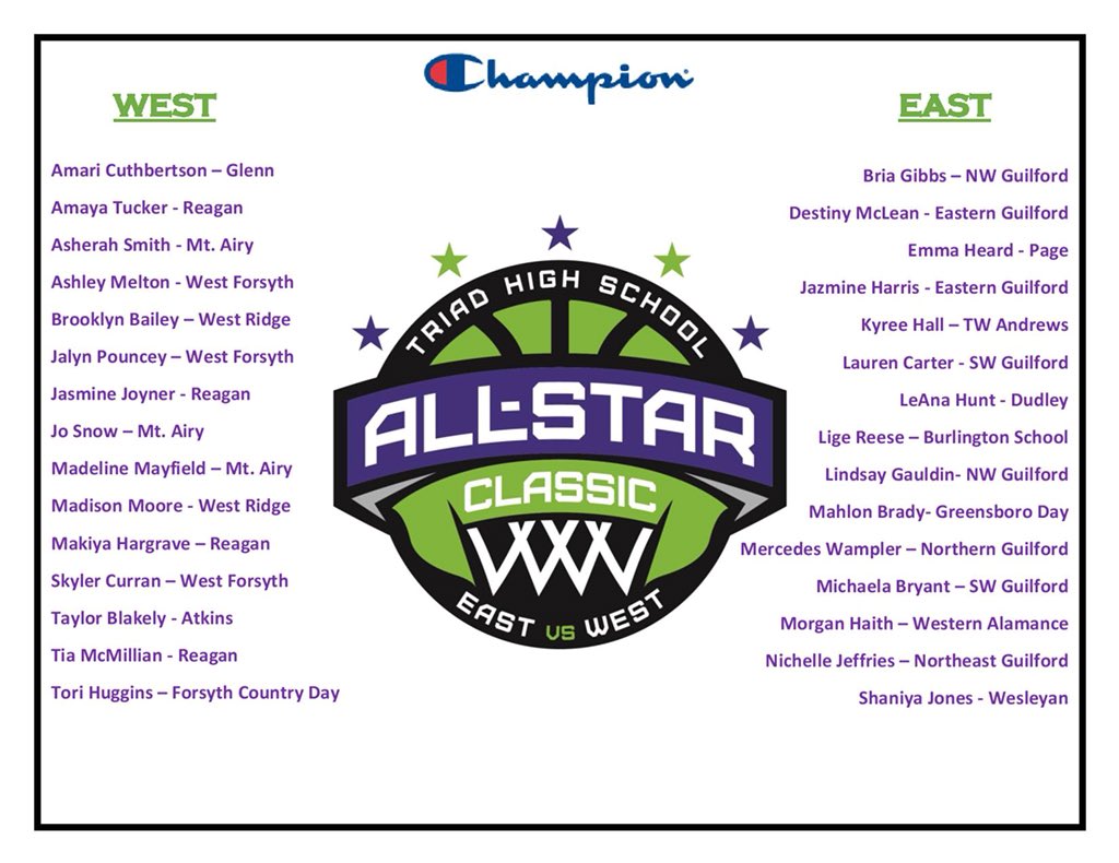 TriadAllStar's tweet photo. 🚨Breaking @TriadAllStar NEWS🚨
#WestTeam 🆚 #EastTeam on Allstar Friday also! (See Last pic‼️)
Allstar Skills & 3Point Contest‼️
The side that wins BOTH events starts the Allstar Game up 6 points!!!!
PURE MADNESS!!
The #TRIADONTOP #WAYYYUP after this one!! https://t.co/yvLt2PJEGb