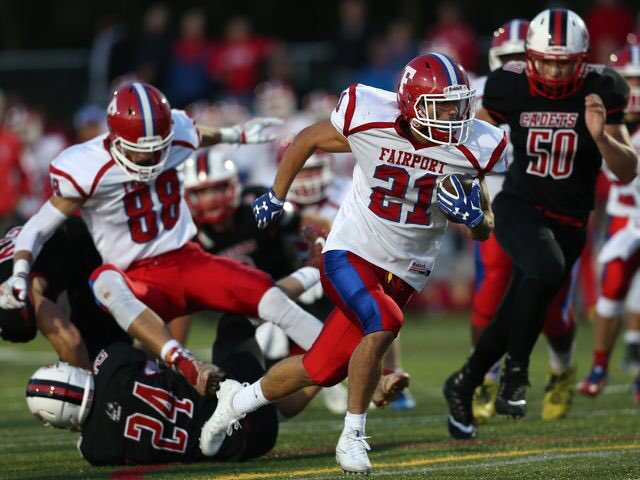 MarcVitticore's tweet photo. A huge congratulations goes out to Fairport seniors Zach Condello &amp; Dominic Gombetto for being selected to play in the 2018 Eddie Meath All-Star game!
#eddiemeath #traditioncontinues https://t.co/yBwoEYXzmx