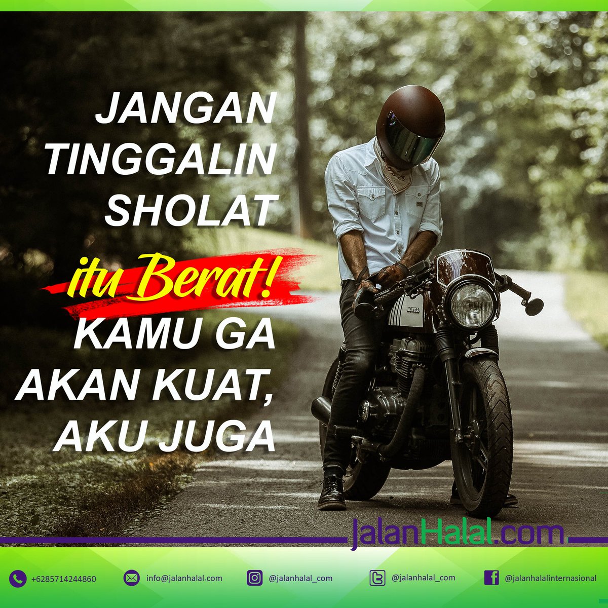 JalanHalal_com's tweet photo. Assalamu'alaikum Sobat JalanHalal, ternyata Rindu itu tak berat, yang berat itu ninggalin sholat.
Sebab amalan yang pertama kali dihisab adalah sholat!
#quoteoftheday #quotes #quoteislami https://t.co/y3P5xQyQuo