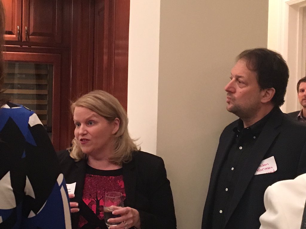 ALLYEnergyInc's tweet image. We are at #HERWorld18 #vipreception sponsored by @ChallengerGray 
@katiemehnert and Jason from @gapingvoid talk to the guests about closing the gap in our culture and how #pinketro came to be. #energyproud #grit18