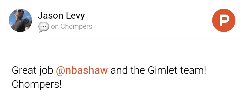 TheJasonLevy's tweet photo. My thoughts on Chompers on @ProductHunt cc @nbaschez https://t.co/kP73JGuTbG https://t.co/tCNc4vRAb6