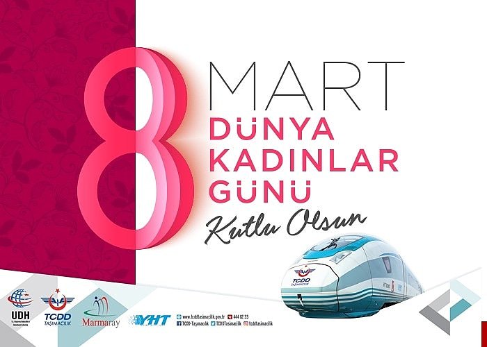 8 Mart Dünya Kadınlar Günü Kutlu Olsun 
#TCDDTaşımacılık #UDHB #YHT #Marmaray 
#8MartDünyaKadınlarGünü