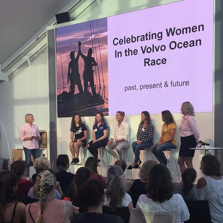 TheMagentaProj's tweet photo. Inspiring, strong, determined, talented - Q&amp;A with the @volvooceanrace past, present and future panel #PressForProgess #VORwomen #womeninsailing https://t.co/DLvggpIq0c