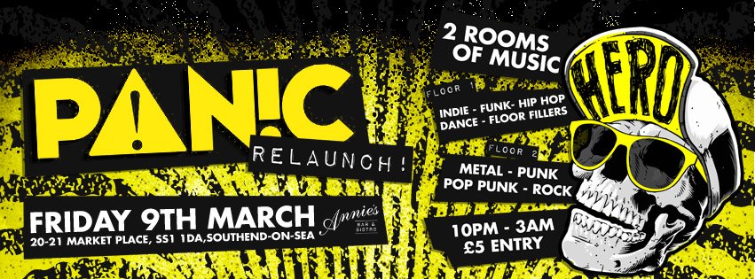 Take the Power Back ! 
Panic Launch Party !!!
Friday 9th March #Southend