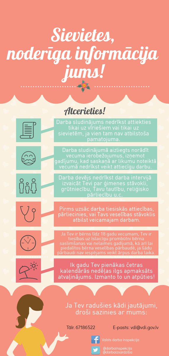 darbainspekcija's tweet photo. Sveiciens visām sievietēm Sieviešu dienā!

Esam sagatavojuši dažus noderīgus padomus tieši Jums! https://t.co/IIiUJRoiQ3