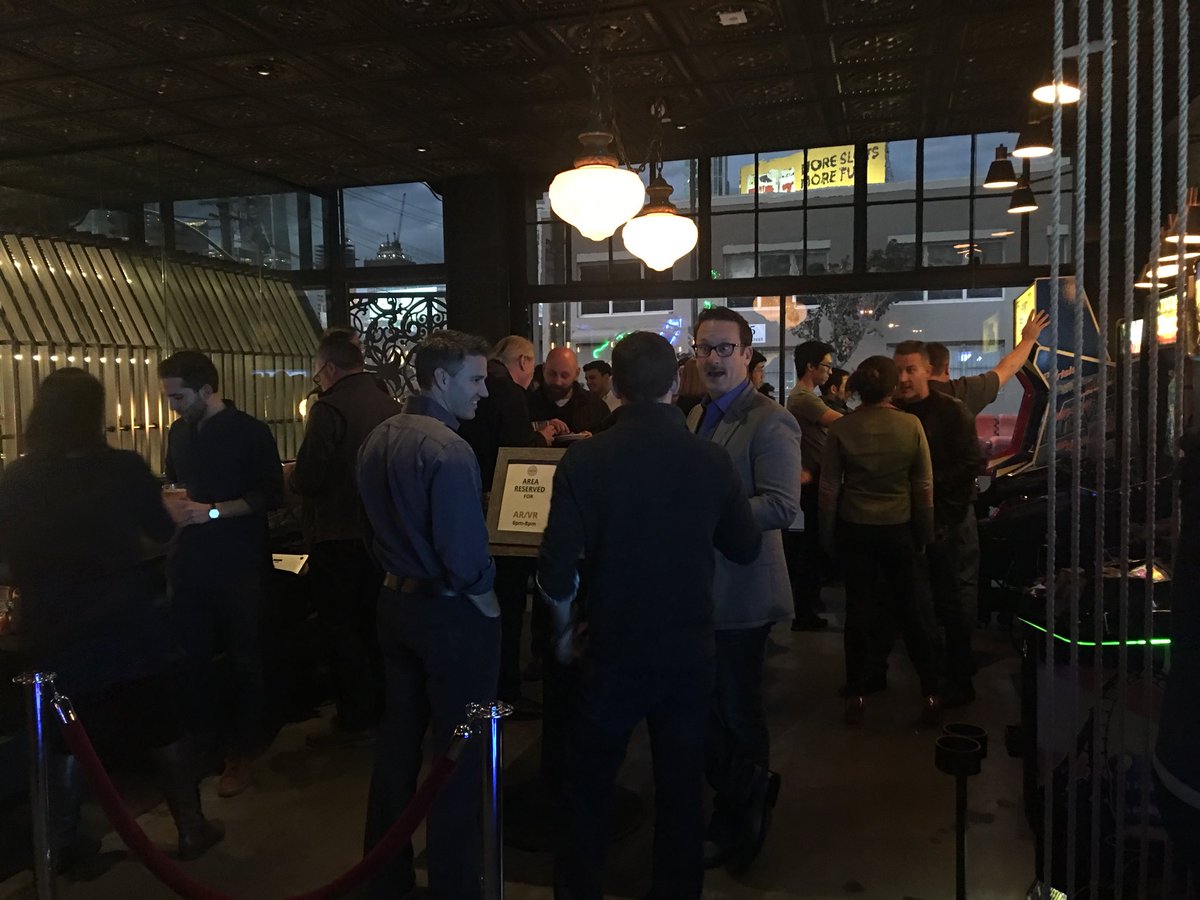 vrara_sf's tweet photo. Awesome turnout at Coin-op tonight by members and friends with our special guest @tomemrich #coinopgameroom #VRARA #gunter @readyplayerone and 80’s fab! @rikamarien @jeffmeador @porticostudios @KunzeFilms @mikeboland @amylameyer @TalSchwartz @ASADigitalInc @AtheerAiR @OlmanEmily https://t.co/LRGzbI9009