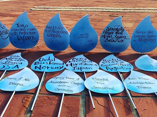 NewSocieties's tweet image. Some of the 300 different water sources collected for this ceremony. So beautiful and emotional. #humanunity #auroville #water #ceremony #countriesunited #newsociety