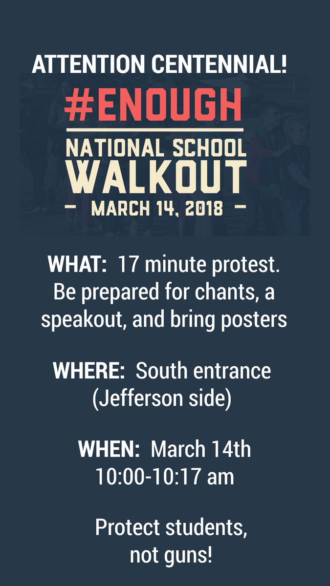 valenagreene's tweet photo. Official centennial walkout flyer https://t.co/TrR34c8Vhq