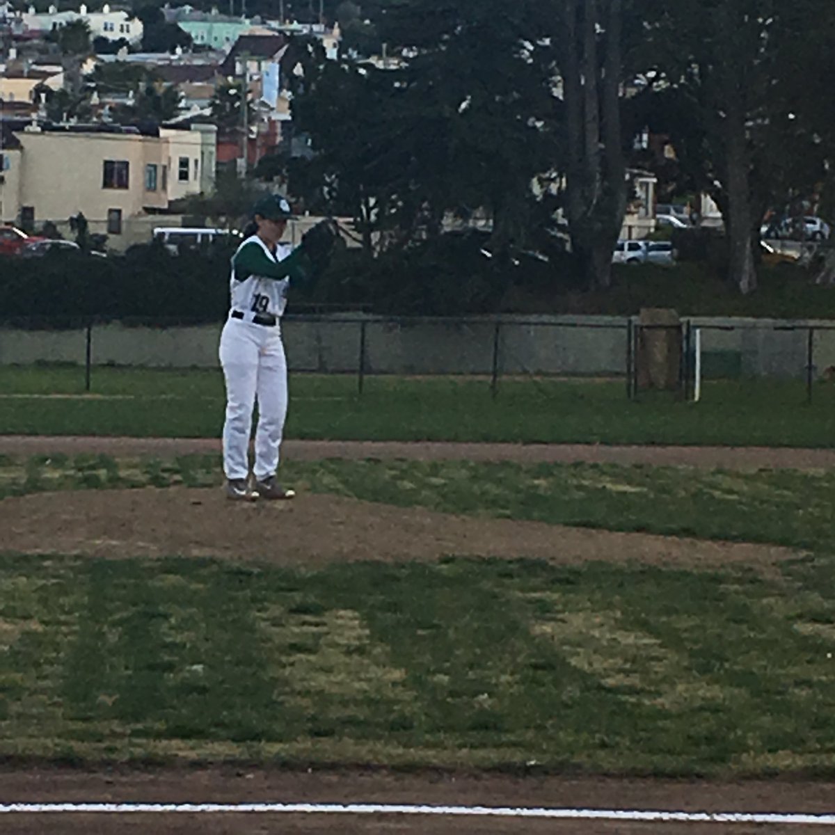 SHCathletics's tweet photo. Congratulations to Bianca Higa ‘21, for pitching two innings of relief and striking out one in her debut for SHC Fightin’Irish baseball! https://t.co/Z0UBEL42Rl