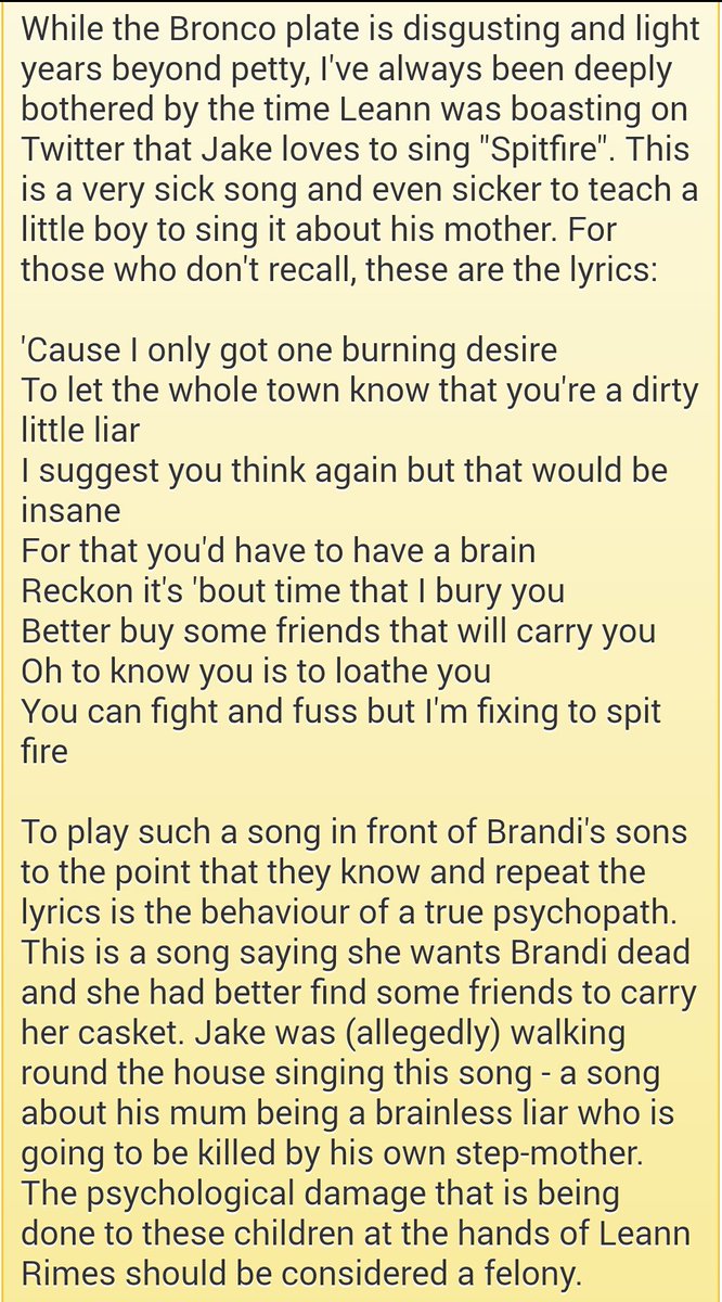 Aurora_Bethanny's tweet photo. @clcook_ btw these screenshots are from #GossipRocks don't wanna take credit lol! But seriously #leannrimes crazyness has been eternally documented for the world to see! Hope her stepsons one day read how #stepcunt tortured their mommy they will think she's worse than scum #TimesComing https://t.co/FUveVdM0oZ