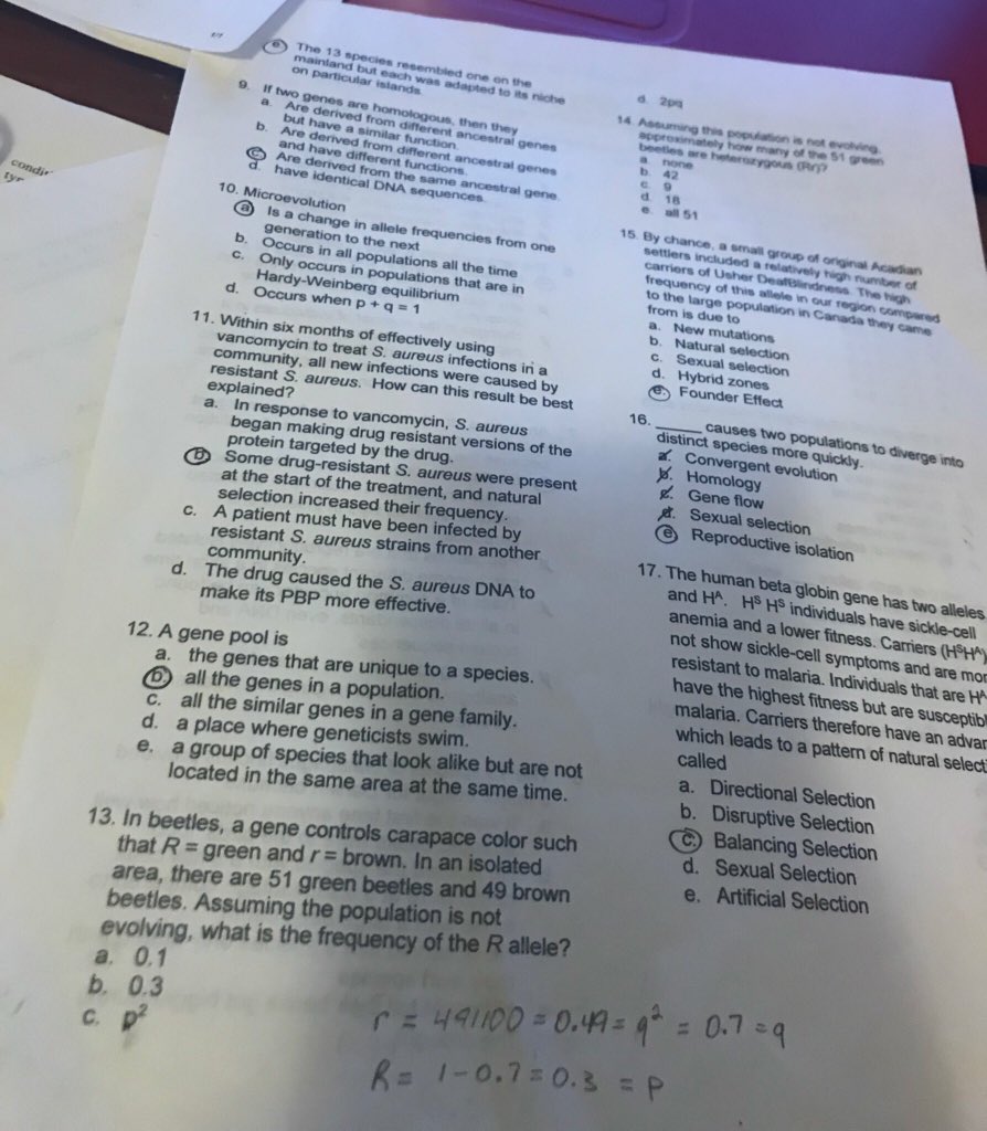 socialenemy_'s tweet image. Did I work #13 out correctly? 

#biologytwitter 
#populationgenetics #hardyweinbergequilibrium