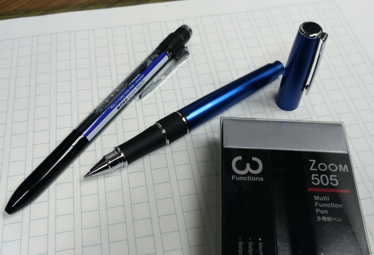 ট ইট র 月刊 文具 トンボ鉛筆さんの春の新製品は ３機能ペンの連作です キャップ式の３機能ペン Zoom505 Multi Function 実用消しゴム搭載の多機能ペン モノグラフマルチ これからの春に向けて 新しい筆記具との出会いを 文具店の店頭で楽しんでみて