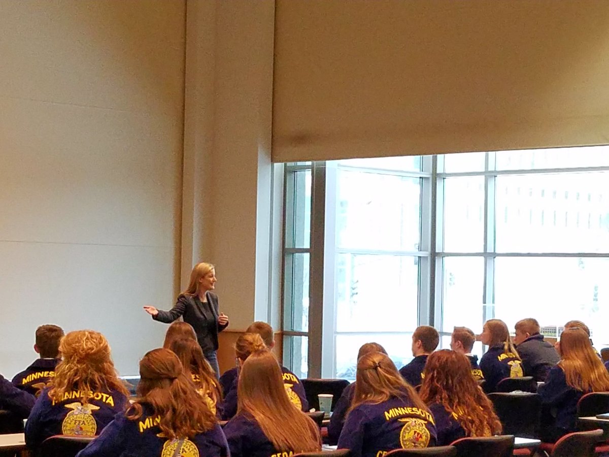 DR_AgEdFFA's tweet photo. DR FFA members met @MNagriculture commissioner @djk1066 , @SandyLaymanMN , @SenatorEichorn and many more; sharing the positive difference AgEd and @NationalFFA has made in their lives. #WarriorWay317 https://t.co/BVhInYjdXh